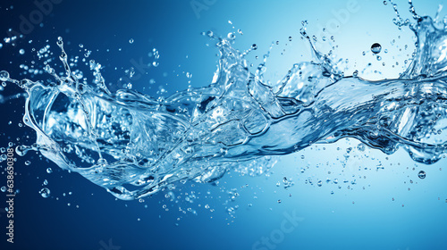 water splash on blue background - Generative AI