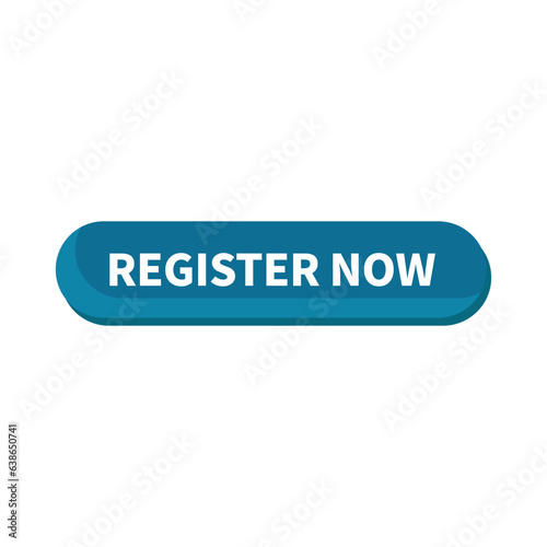 Register Now Button In Blue Rounded Rectangle Shape For Account Membership Subscription
