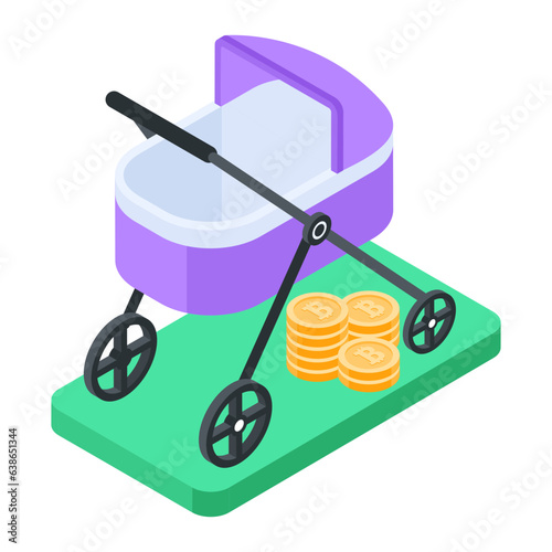 Pack of Benefit Polices Isometric Icons 

