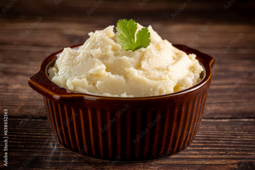 Mashed potato in the bowl. Potato puree. Mashed potato in the bowl. Potato puree.