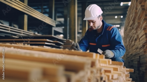 Young Carpenter happy working to making woodcraft furniture in wood workshop look professional high skill.