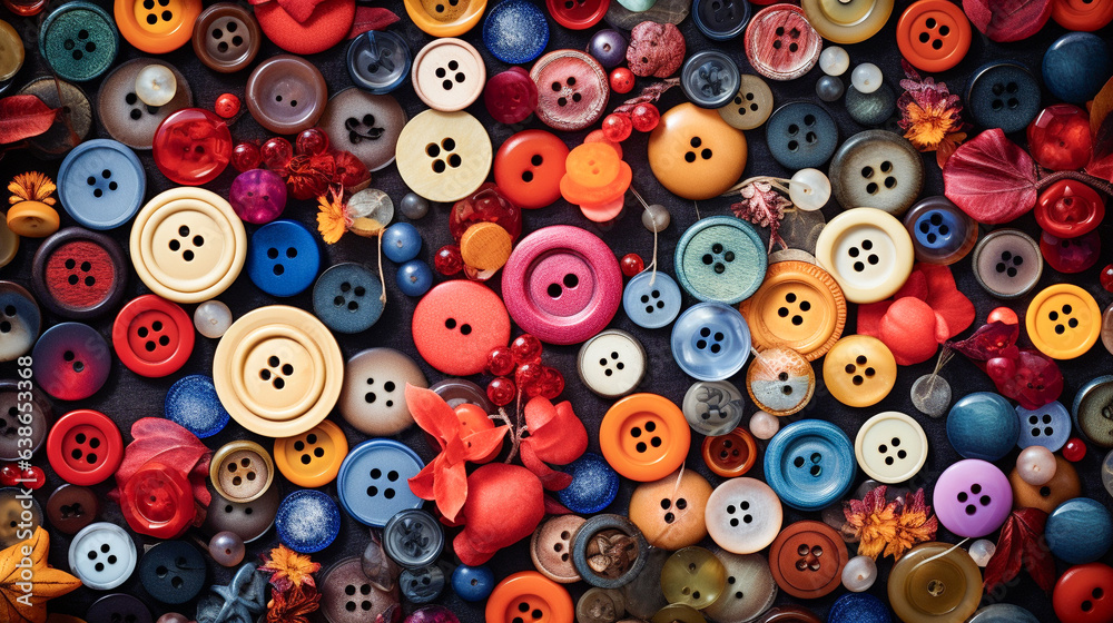 Macro Close-up of An Assortment of Buttons Macro Close-up of An Assortment of Buttons