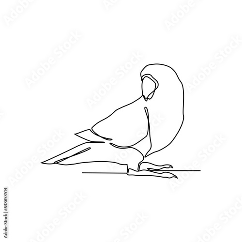 One continuous line drawing of Parrot vector illustration. DUnravel the secrets of their remarkable vocal abilities, from imitating human speech and animal sounds to creating their own melody and call