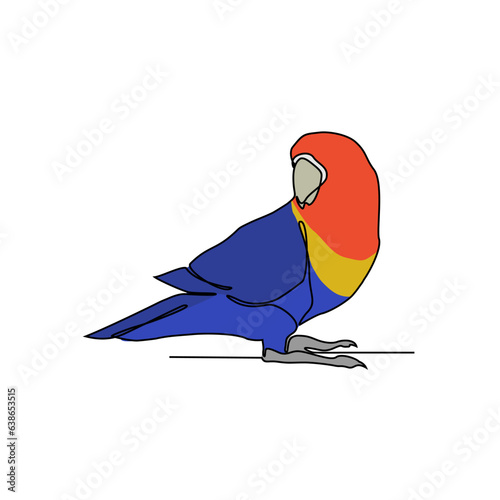 One continuous line drawing of Parrot vector illustration. DUnravel the secrets of their remarkable vocal abilities, from imitating human speech and animal sounds to creating their own melody and call