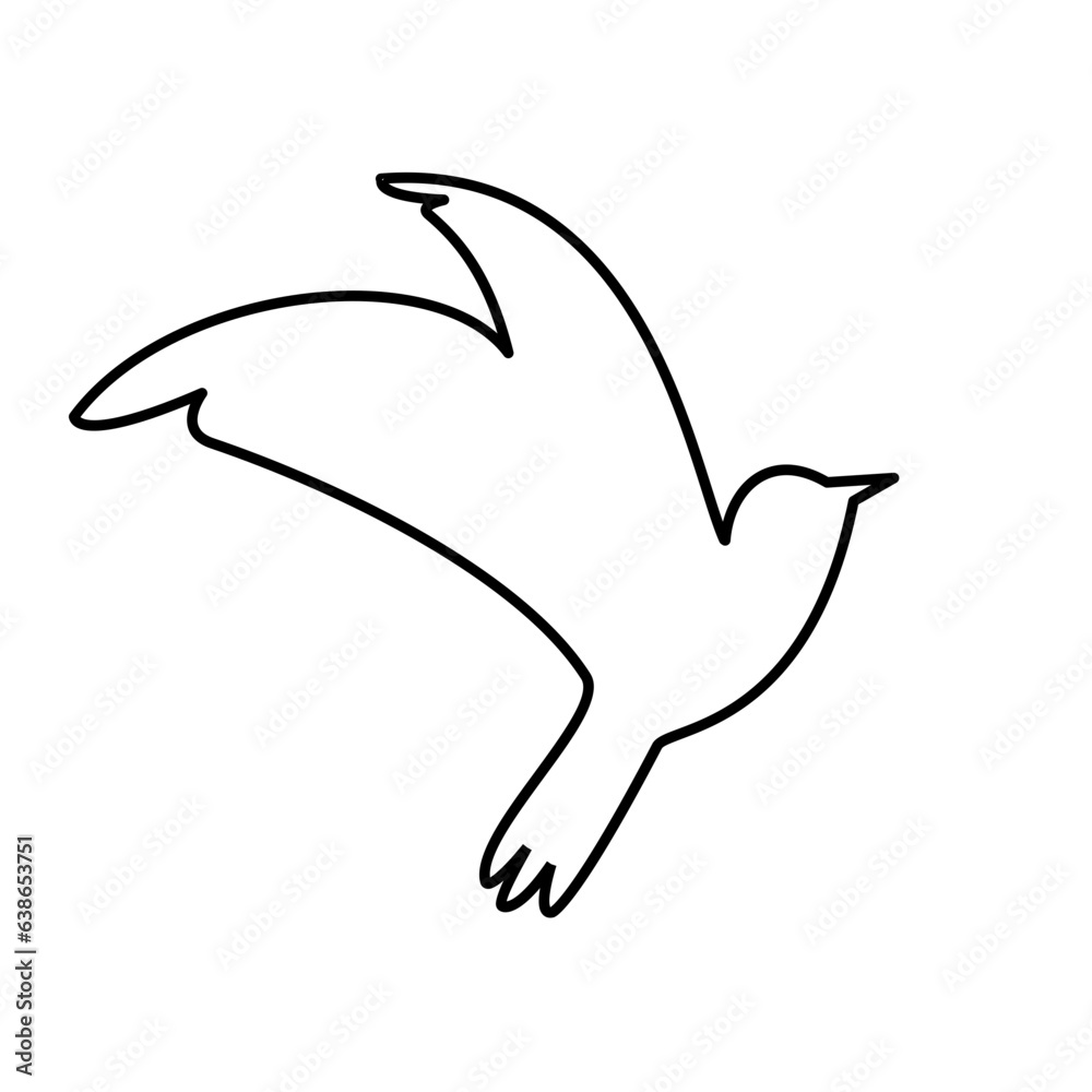 Obraz premium bird simple line icon