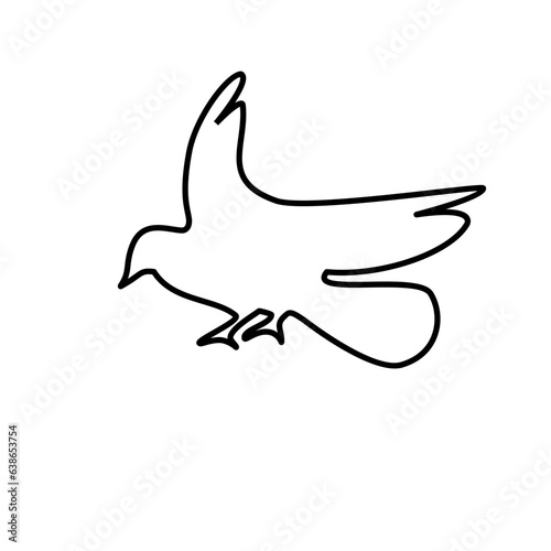 bird simple line icon