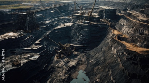 coal mine in germany, drone view