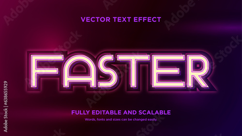 text effect vector faster with space style