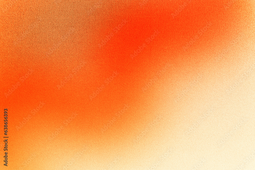 Bright fire red orange carrot coral yellow gold beige white abstract background. Color gradient ombre. Wavy blurry lines. Rough grain noise. Light glow vivid. Design.
