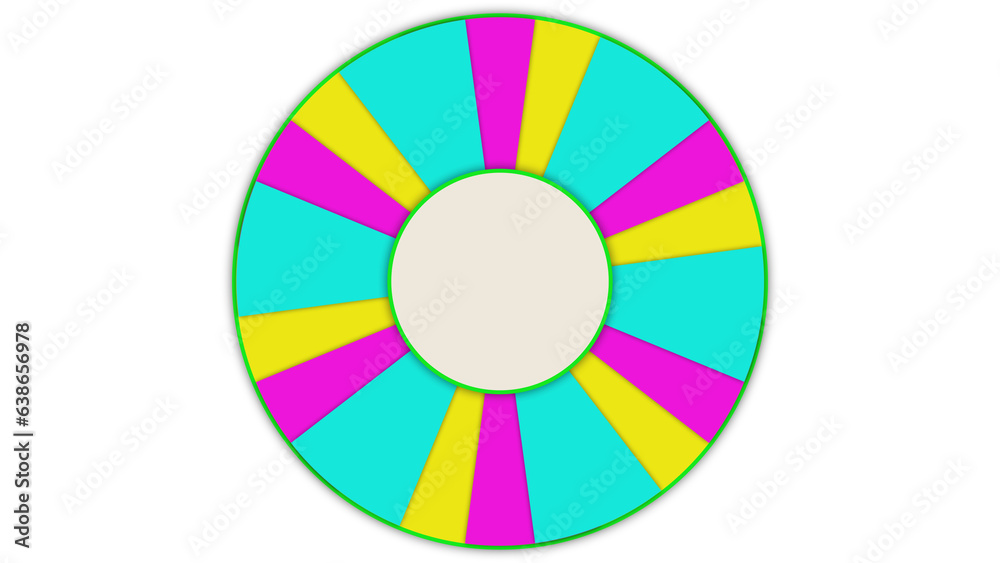 Obraz premium png retro color wheel of fortune, casino and prize win, marketing design element, alpha channel colorful wheel on transparent background