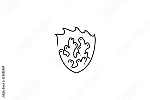 Coral reef logo with shield frame combination