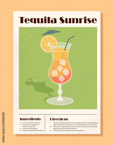 Cocktail recipe vector banner