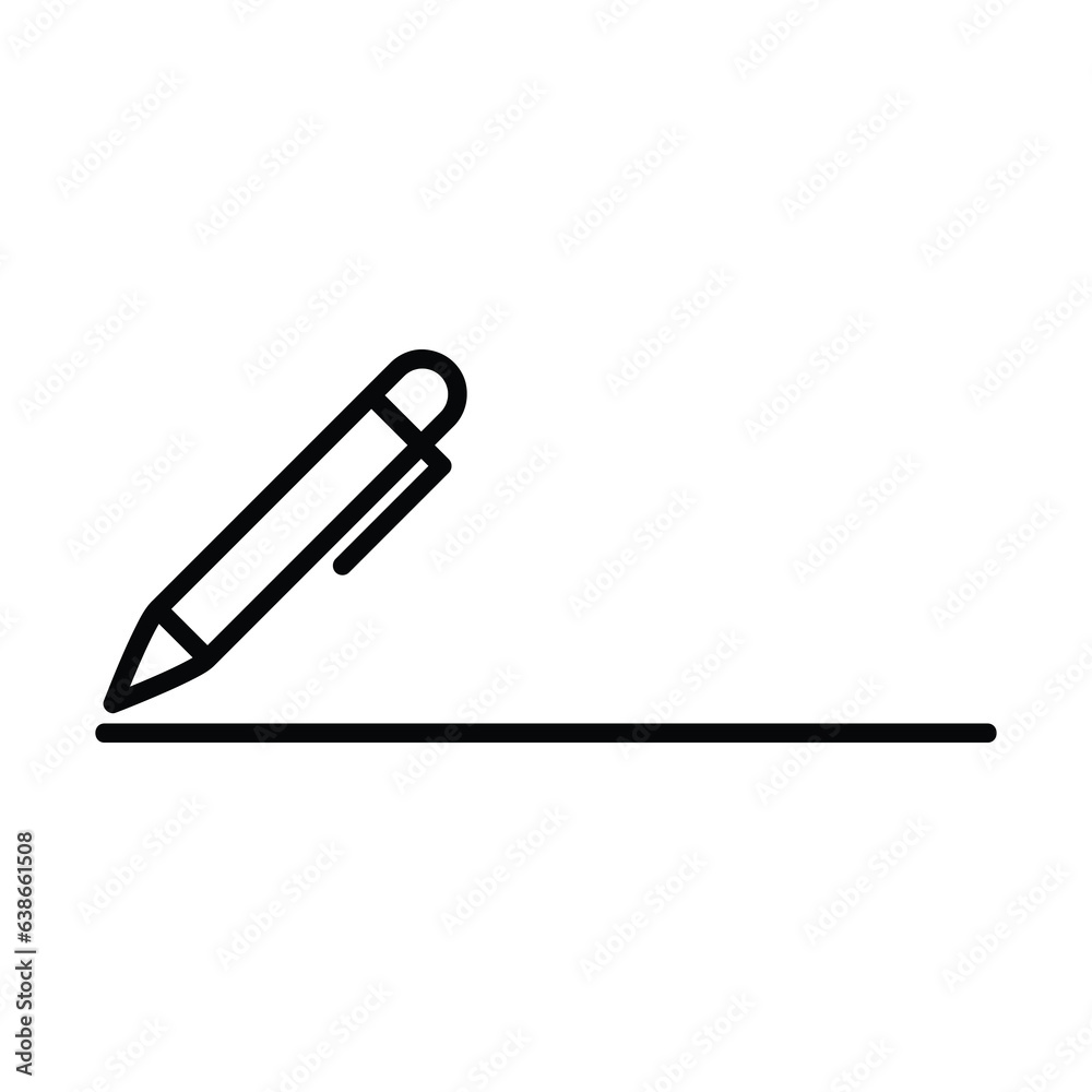Edit line icon, pen outline vector, pen icon flat illustration on white background..eps Edit line icon, pen outline vector, pen icon flat illustration on white background..eps