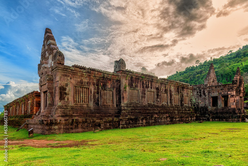 Vat Phou or Wat Phu is the UNESCO world heritage site in Champasak Province, Southern Laos. photo