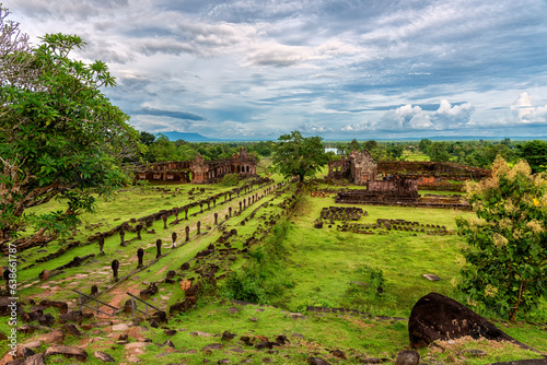 Vat Phou or Wat Phu is the UNESCO world heritage site in Champasak Province, Southern Laos. photo