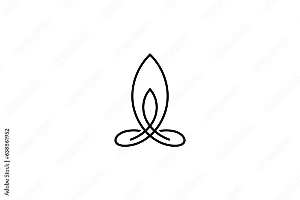 Candle abstract design logo in line art style Candle abstract design logo in line art style