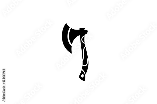 Lumberjack axe silhouette logo design