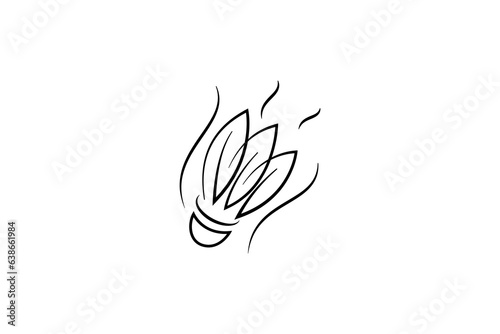 badminton sport logo line art design style