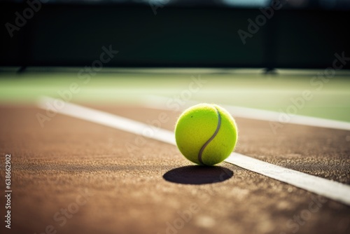 Tennis ball on a tennis court © Geber86
