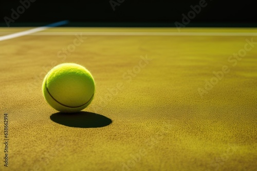 Tennis ball on a tennis court © Geber86