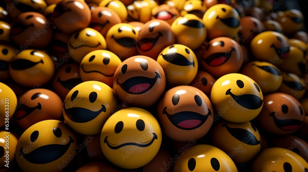 Top View of a Screen Filled with Smiley Emoticons Top View of a Screen Filled with Smiley Emoticons