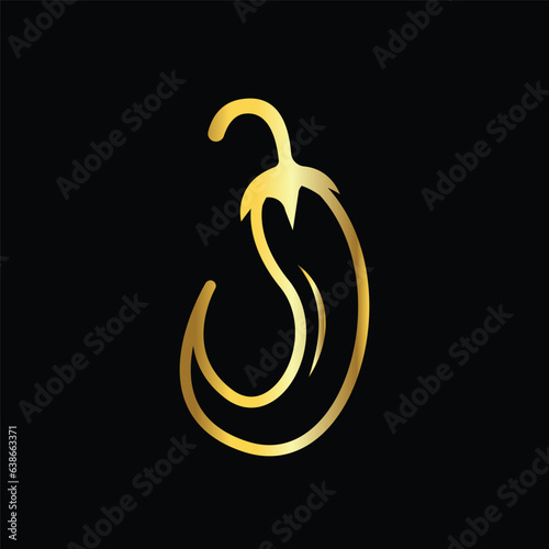 gold color chili icon, vector, template, logo, trendy, collection, flat, design