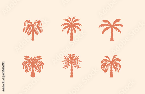 palm tree vector summer tropical palms for bohemian art palm leaf logo or minimalist palm tree logo