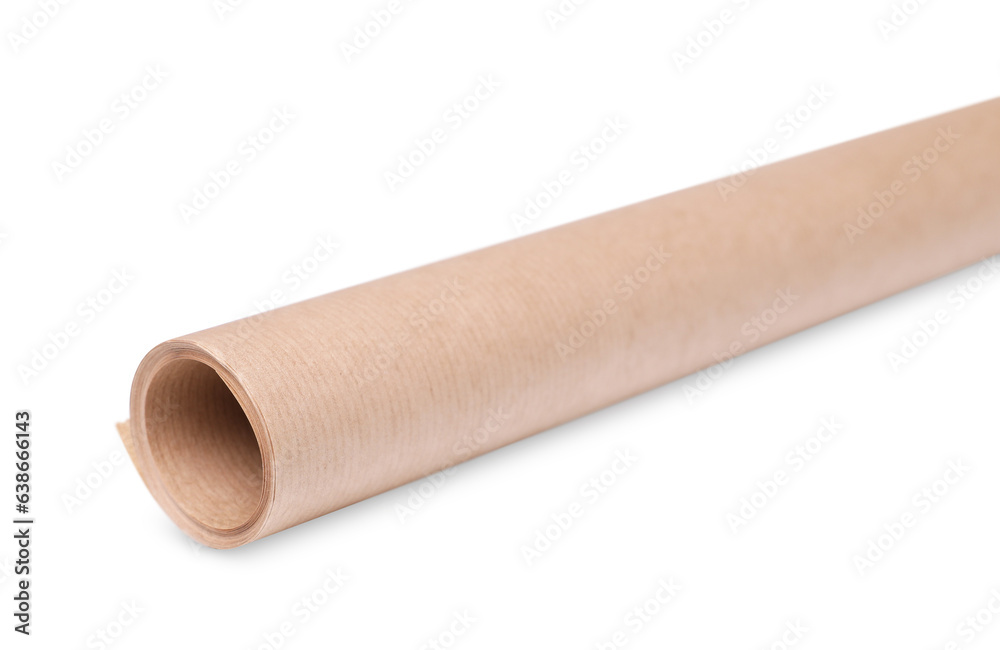 Roll of wrapping paper on white background Roll of wrapping paper on white background