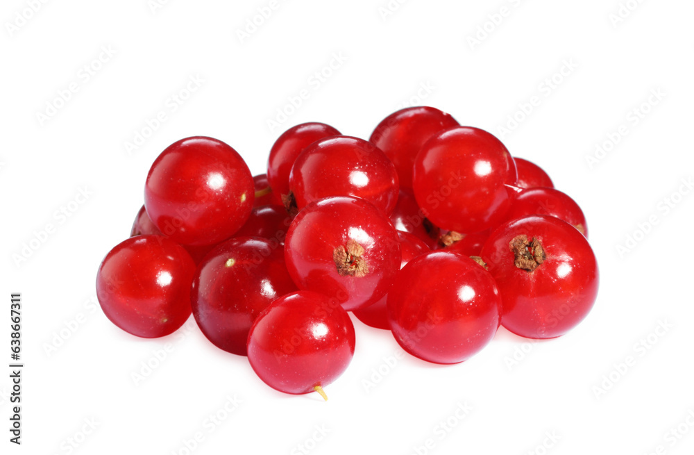 Pile of fresh ripe red currants isolated on white Pile of fresh ripe red currants isolated on white