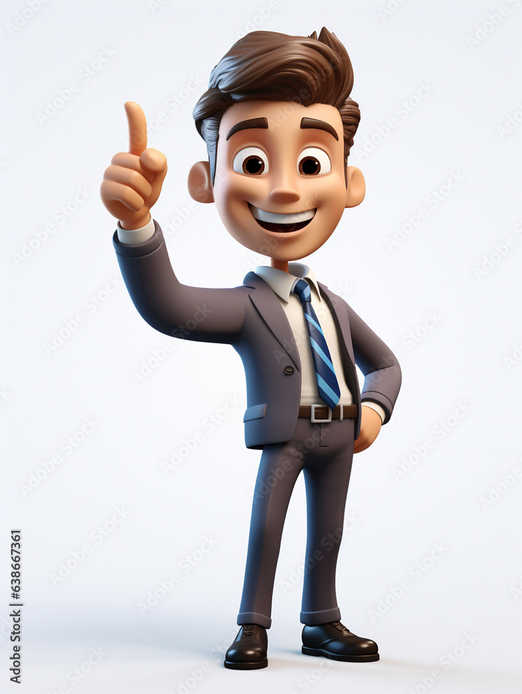 a happy 3d business man on transparent white background a happy 3d business man on transparent white background