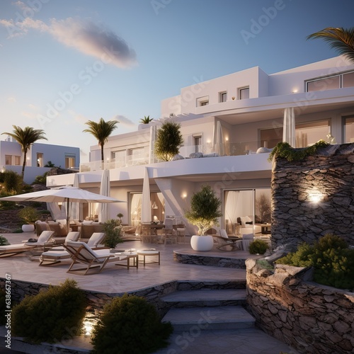 Luxurious Exterior Design of a Modern Tropical Villa.