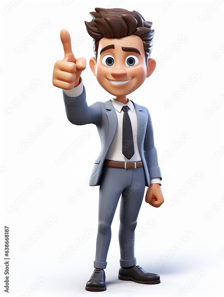 a happy 3d business man on transparent white background a happy 3d business man on transparent white background
