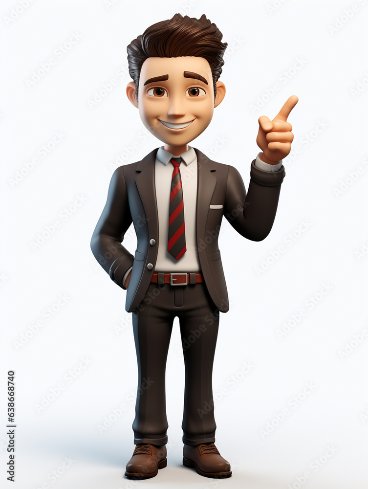 a happy 3d business man on transparent white background a happy 3d business man on transparent white background