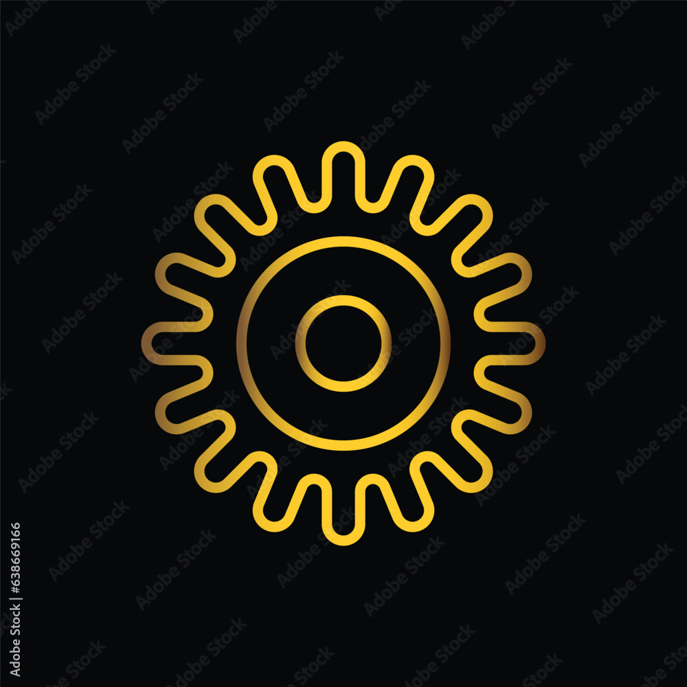 Fototapeta premium gold color gear transmissions icon, vector, template, logo, trendy, collection, flat, design