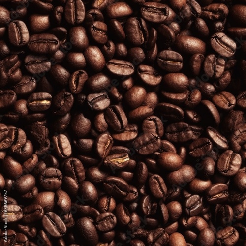 Coffee beans seamless pattern texture background