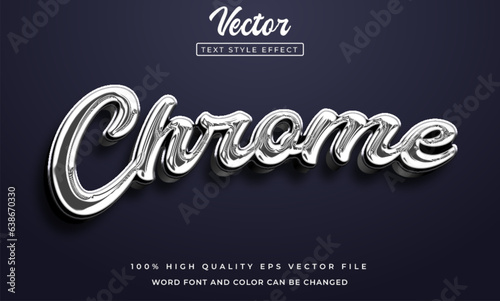 vector chrome text style effect