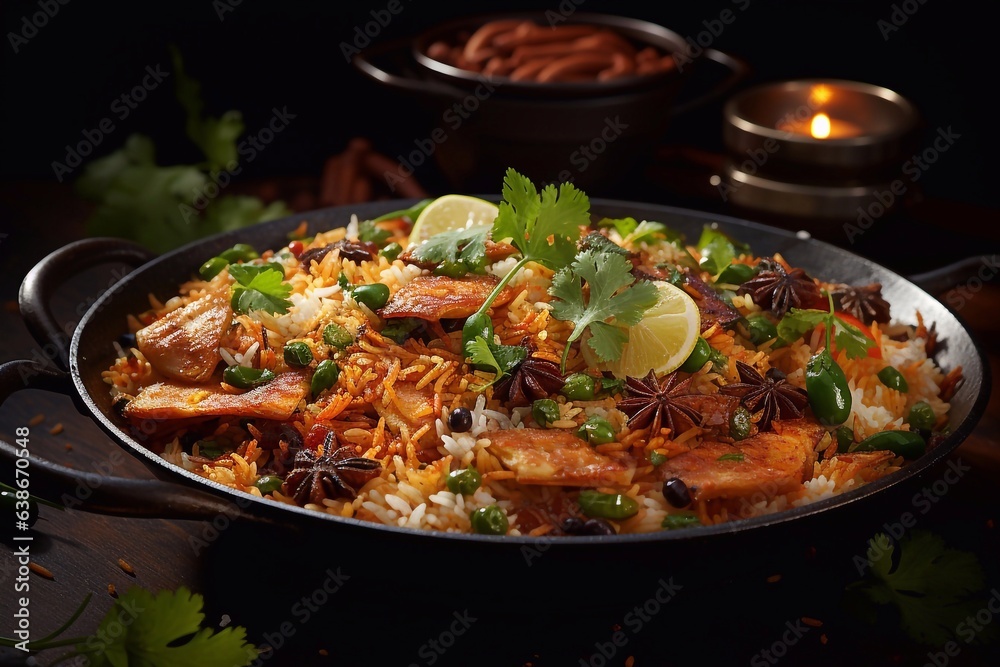 Hearty Portion of Rice Biryani Satisfying Your Cravings Generative AI