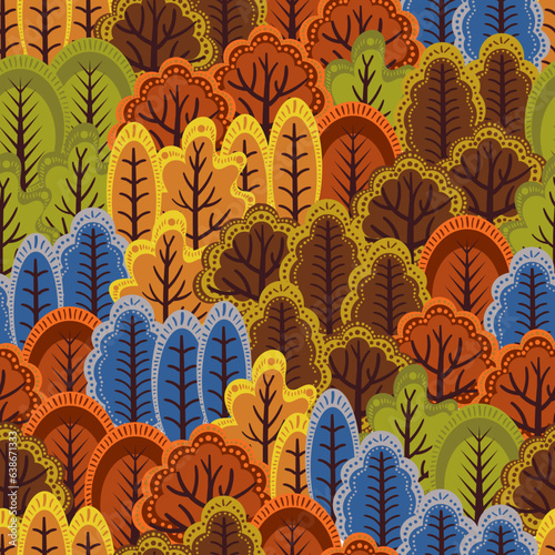 seamless Autumn forest