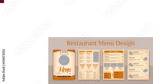Elegant restaurant Food Menu Template, Restaurant cafe menu, template design, Set A4 menu editable vector format