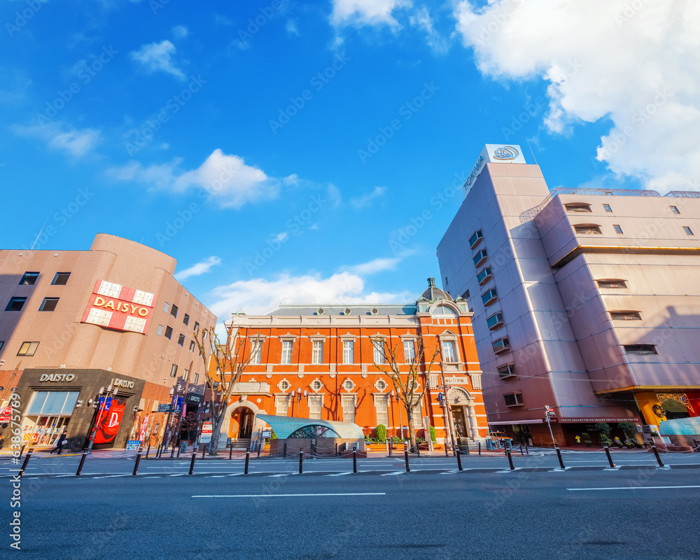 Oita, Japan Nov 26 2022 Oita Bank Akarengakan is the only westernstyle architecture from the