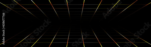 Gold geometric shape perspective on black background.  Vector illustration.