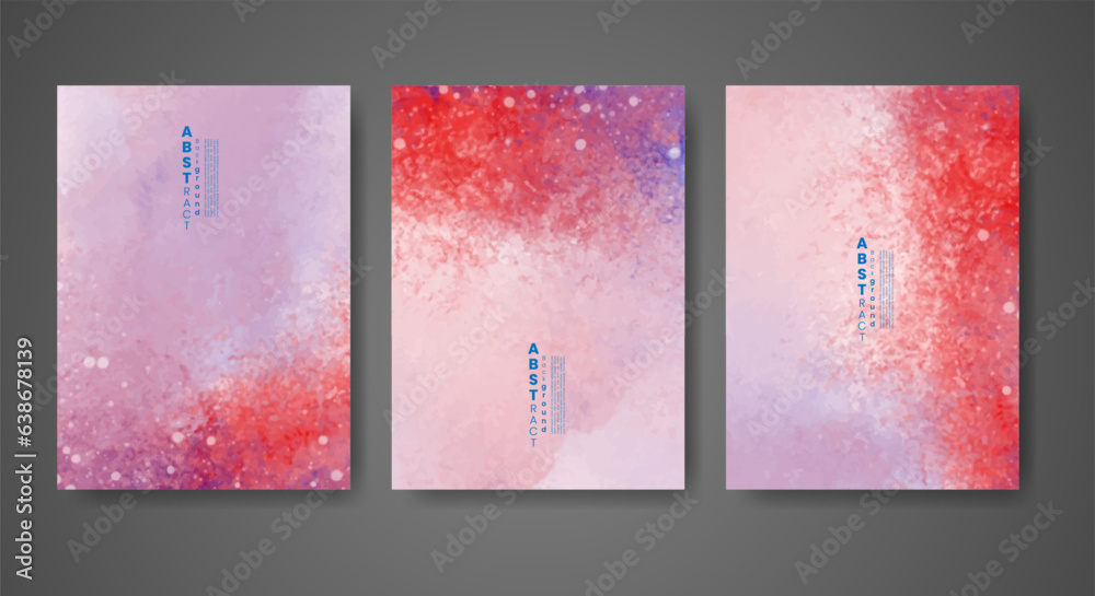 Set of creative hand painted abstract watercolor background. Design for your cover, date, postcard, banner, logo.