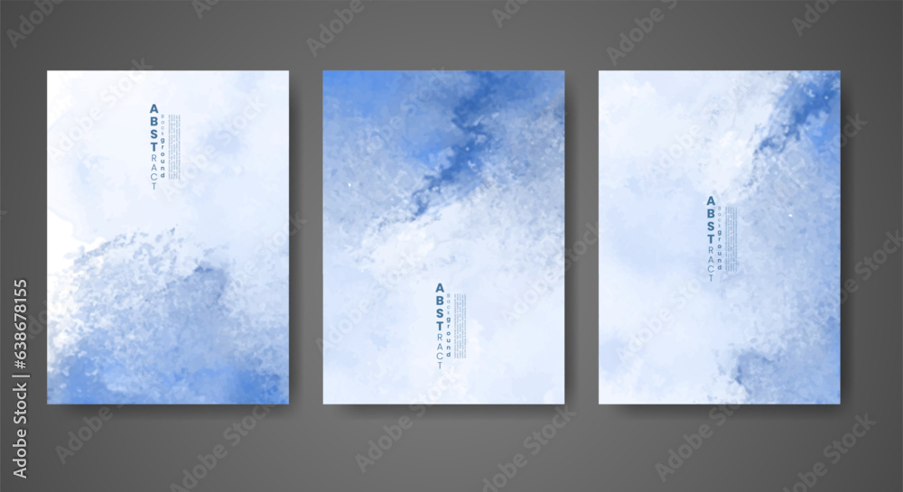 Set of creative hand painted abstract watercolor background. Design for your cover, date, postcard, banner, logo.