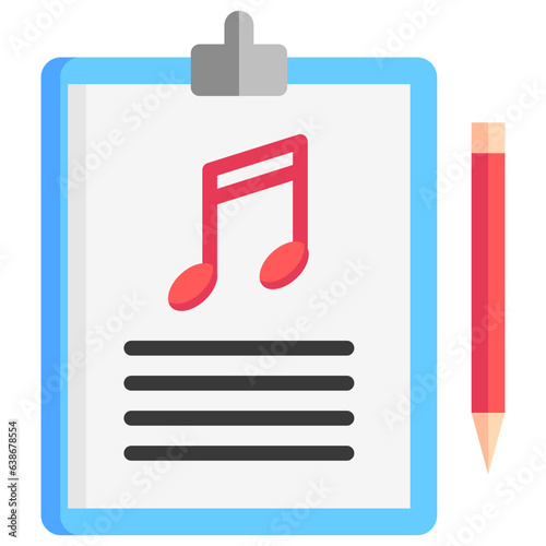 Songwriter icon often used in design, websites, or applications, banner, flyer to convey specific concepts related to music and multimedia
