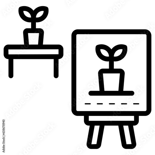 painting object on canvas icon