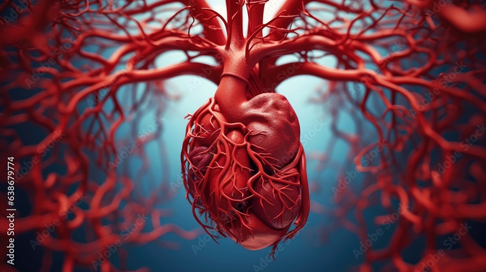 3D illustration mockup of the human organ system, Anatomy, Nervous, circulatory, digestive, excretory, urinary,and bone systems. Medical education concept