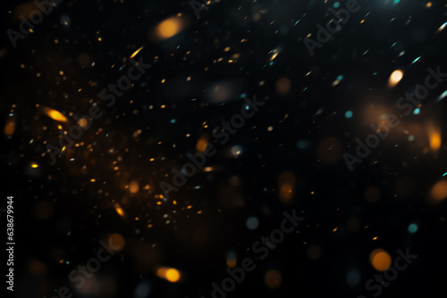 Sparkling Bokeh Effect Photo Overlay. Radiant Defocused Circles, Shimmering Light Streaks, Bright Spots, Glow Blur for Photographic Enhancements. Generative AI.
