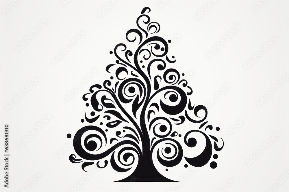 Christmas tree. Decorative holiday pattern. Merry christmas and happy new year concept Christmas tree. Decorative holiday pattern. Merry christmas and happy new year concept