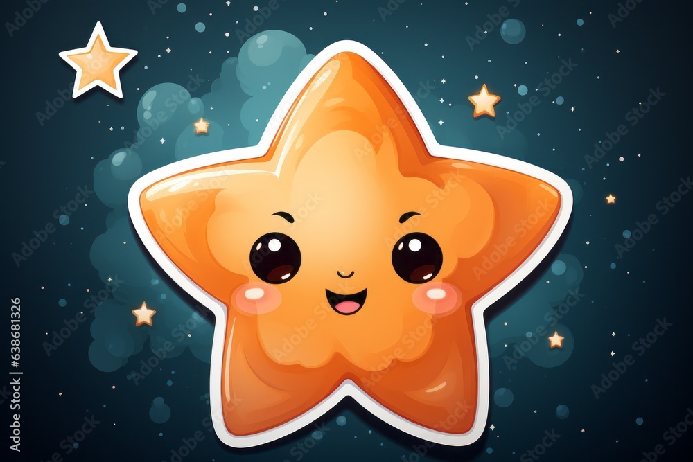 Cartoon star. Merry christmas and happy new year concept. Background Cartoon star. Merry christmas and happy new year concept. Background