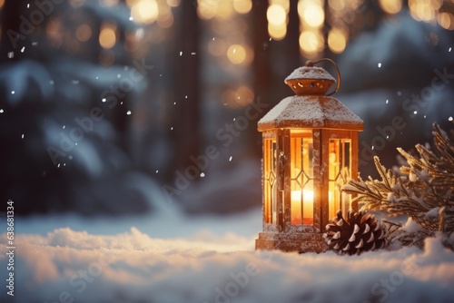Christmas lamp. Merry christmas and happy new year concept. Background © top images